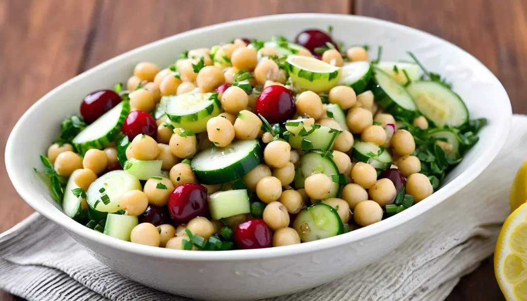 Easy Chickpea Salad with Lemon Dressing