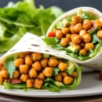 Roasted Buffalo Chickpea Wraps (Spicy or Not)