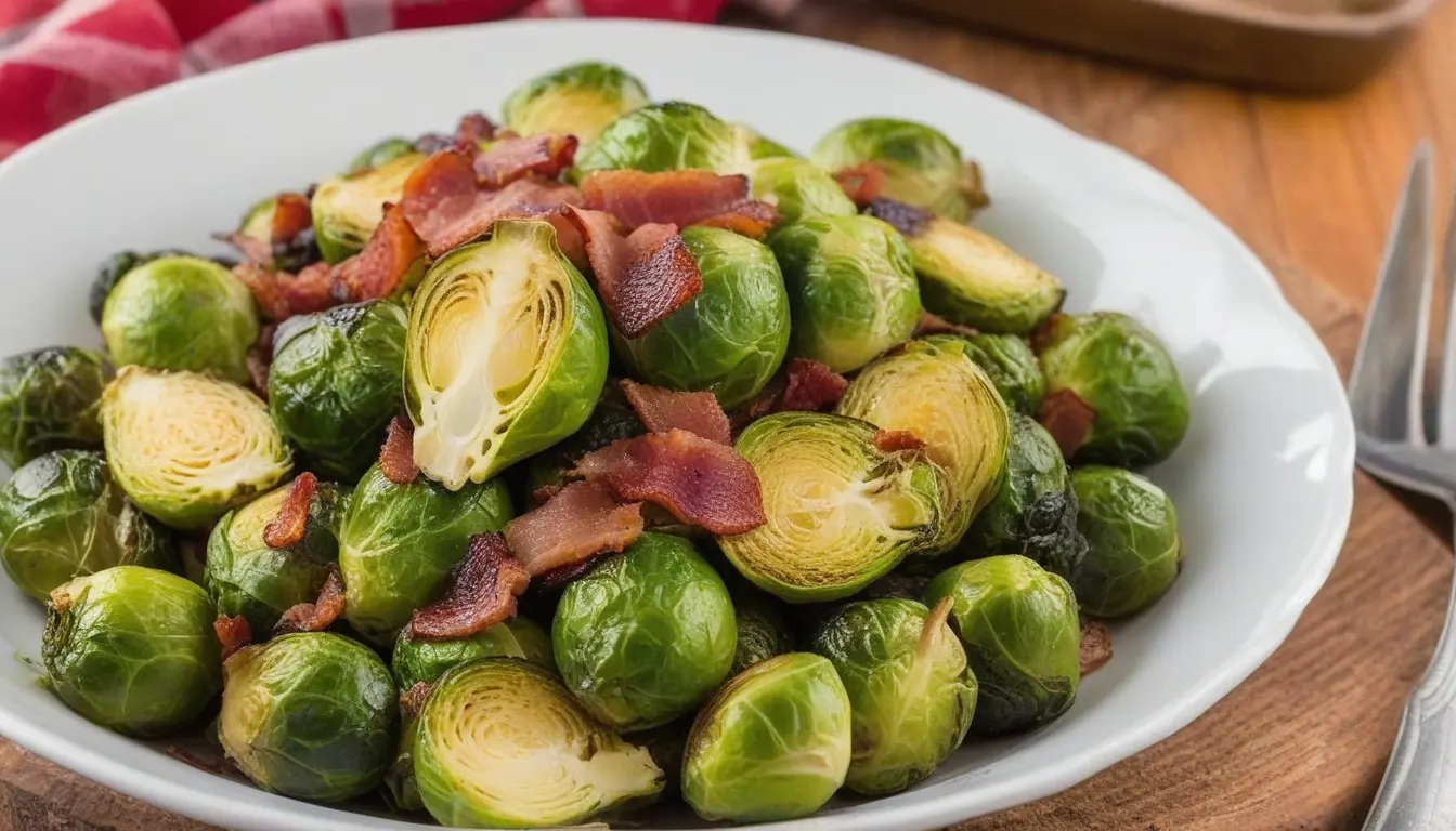 Roasted Brussel Sprouts with Bacon and Parmesan
