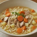 Chicken Noodle Soup with Potatoes and Carrots