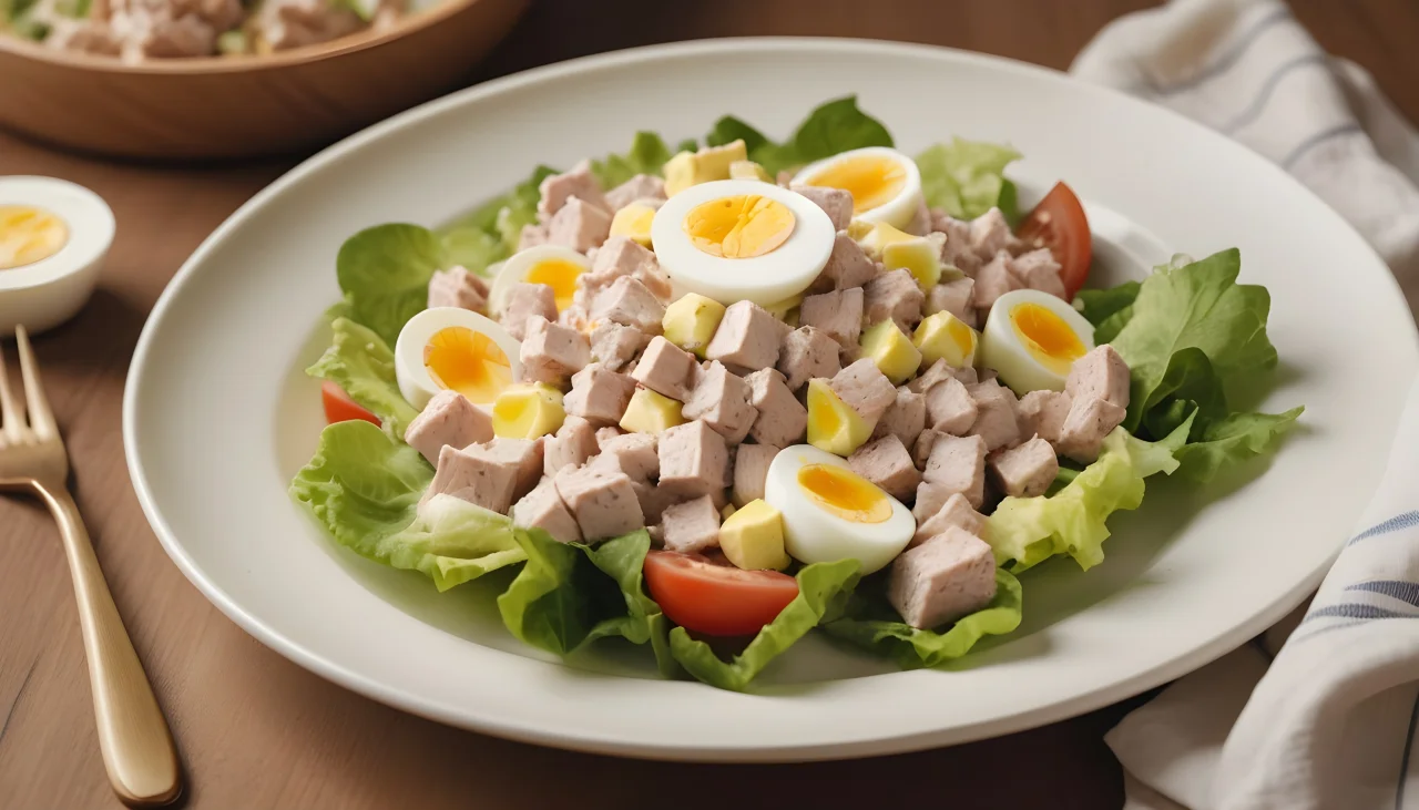 Simple Tuna Salad with Egg and Mayo